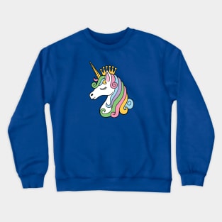 Unicorn Princes With Crown Crewneck Sweatshirt